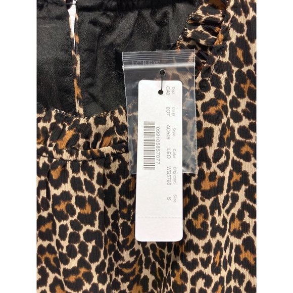 NEW J. Crew Ruffle Neck Blouse in Leopard Print Small - Picture 3 of 3